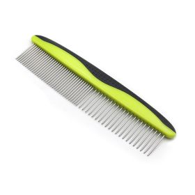 Dog Comb for Removes Tangles and Knots - Cat Comb for Removing Matted Fur - Grooming Tool with Stainless Steel Teeth and Non-Slip Grip Handle - Best P