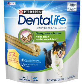 Purina DentaLife Chicken Flavor Dental Treats for Dogs, 28.5 oz Pouch