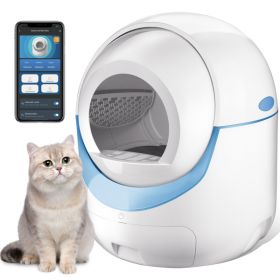 Self-Cleaning Cat Litter Box, Automatic Cat Litter Box for Multiple Cats with APP Control/Safety Protection