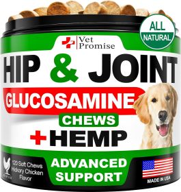 Hemp Hip and Joint Support Supplement for Dogs Glucosamine for Dogs Dog Joint Supplement Hip and Joint Chews for Dogs with Chondroitin MSM Hemp Oil Do