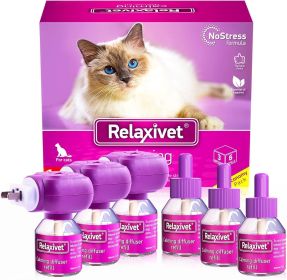 Cat Calming Diffuser 3 Diffusers with 6 Refills Pet Anti Anxiety Feline Calm Pheromones Plug in Cats Stress Relief Comfort Helps with Pee New Zone Agg