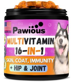 Dog Multivitamin Chewable with Glucosamine 16 in 1 Dog Vitamins and Supplements Senior and Puppy Multivitamin for Dogs Hip and Joint Support Health