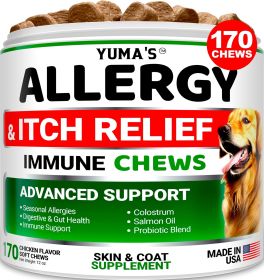 Dog Allergy Relief Chews Dog Itching Skin Relief Treatment Pills 170 Treats Anti Itch for Dogs
