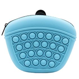Bag Silicone Feed Dogs Treat Pouch Pet Training Bag Bundle Pocket Waist Pack Pet Portable Dog Training Waist Bag Treat Snack Bait Dogs Soft Washable O (Color: Blue)