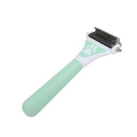 Dog Brush Pet Hair Remover Double Sided Open Knot Comb Dog Dematting Tool Deshedding Dog Brush - Double-Sided Pet Hair Remover For Cats & Dogs - Under (Color: Green)