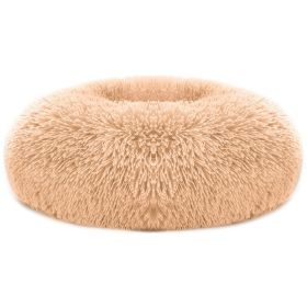 Pet Dog Bed Soft Warm Fleece Puppy Cat Bed Dog Cozy Nest Sofa Bed Cushion M Size (Color: Brown, size: M)