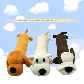 Pet dog gnaws and makes sounds toy dog plush toy; clean teeth toy dog toy cat toy (colour: yellow dog)