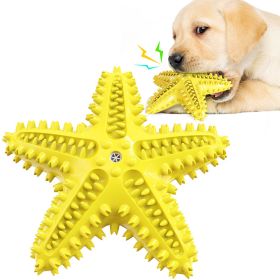 Sea Star Shaped Dog Toothbrush with Sound Pet Teeth Grinding Toy Dog Sound Toy (Color: B, Ships From: CN)
