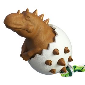 Dog Toothbrush Molar Stick Pet Bite-Resistant Interactive Puzzle Cleaning Teeth Fun Boring Artifact Spherical Dinosaur Egg Toy (Color: Chocolate)
