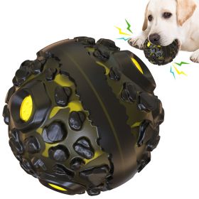 PawPartner Dog Ball Toy Squeaky Giggle Interactive Puppy Ball For Aggressive Chewers Indestructible Chew Toys For Small/Medium (Color: Black Yellow, Ships From: China)