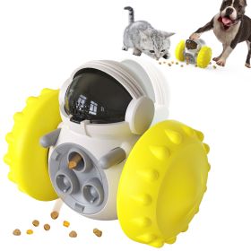 PawPartner Dog Tumbler Interactive Toys Increases Pet IQ Slow Feeder Labrador French Bulldog Swing Training Food Dispenser (Color: Yellow, Ships From: China)