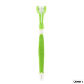 Three Sided Pet Toothbrush Three-Head Multi-angle Toothbrush Cleaning Dog Cat Brush Bad Breath Teeth Care Tool (Color: B01)