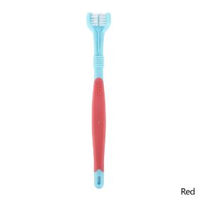 Three Sided Pet Toothbrush Three-Head Multi-angle Toothbrush Cleaning Dog Cat Brush Bad Breath Teeth Care Tool (Color: B04)