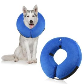 Soft Dog Cone Collar for After Surgery - Inflatable Dog Neck Donut Collar - Elizabethan Collar for Dogs Recovery (colour: CQLQ04 Red and Black Velcro, size: L)