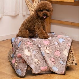 Prt Soft Brown Heart Claw Print Pet Rug For Dog And Cat S 23in*16in M 30in*20in L 41in*30in (Color: Brown - Polyester, size: S)