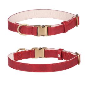 Leather dog collar; Leather Dog Collar Soft Padded Breathable Adjustable Tactical Pet Collar with Durable Metal Buckle for Small Medium Large Dogs (colour: Leather, size: S code)