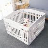 Pet Playpen Foldable Gate for Dogs Heavy Plastic Puppy Exercise Pen with Door Portable Indoor Outdoor Small Pets Fence Puppies Folding Cage 4 Panels M