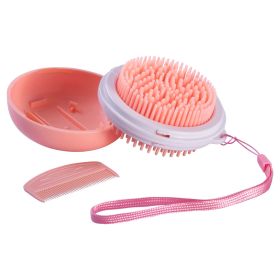 Pet Life 'Bravel' 3-in-1 Travel Pocketed Dual Grooming Brush and Pet Comb (Color: Orange)