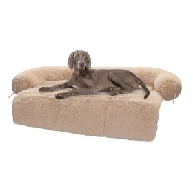 Dog Mat Furniture Protector Fluffy Dog Couch Bed (Color: Beige, size: XL)