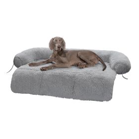 Dog Mat Furniture Protector Fluffy Dog Couch Bed (Color: Light Gray, size: XL)