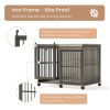 Furniture dog crate sliding iron door dog crate with mat. (Rustic Brown,43.7''W x 30''D x 33.7''H).